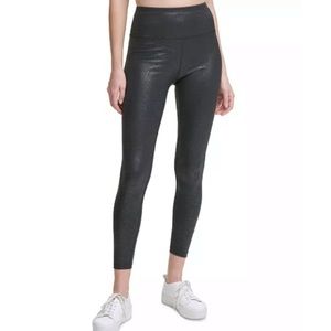 🆕 Calvin Klein Black Metallic High Waist Leggings in Black, Size Small